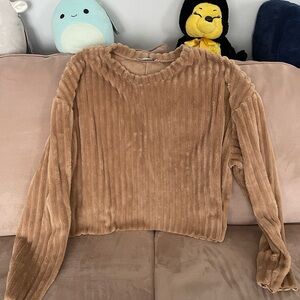✨ 3/$20 Zara Teddy Bear Ribbed Sweater in Camel